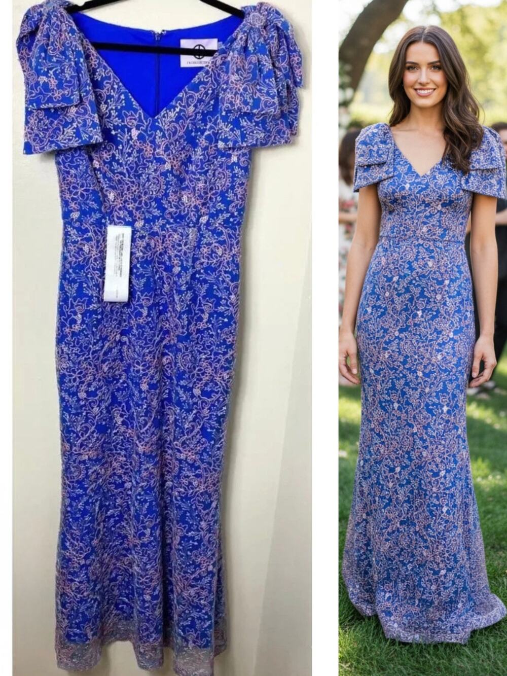 JS Collections Blue Mother of the Bride Dress Wedding Guest Gown Evening Formal
